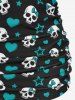 Plus Size Skull Bowknot Heart Stars Print Boyleg Tankini Swimsuit -  