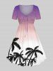 Tenue de Plage Grande Taille Mignon Contrastant Oiseau Imprimé Cocotier pour Couples - Multi-A 