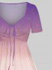 Tenue de Plage Grande Taille Mignon Contrastant Oiseau Imprimé Cocotier pour Couples - Multi-A 