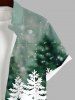 Chemise Boutonnée Imprimé Élément de Noël Grande Taille avec Poche - Multi-A L