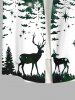 Chemise Boutonnée Imprimé Élément de Noël Grande Taille avec Poche - Multi-A XL