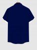 Chemise Imprimé Flocon de Neige et Lumière 3D à Glands Grande Taille pour Homme - Bleu de Minuit L