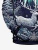 Plus Size Christmas Tree Elk Snowflake Glitter Light Beam 3D Print Pocket Drawstring Hoodie For Men -  