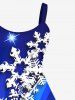 Plus Size Christmas Snowflake Glitter 3D Print Tank Dress -  