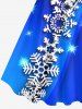 Plus Size Christmas Snowflake Glitter 3D Print Tank Dress -  