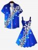 Plus Size Christmas Snowflake Glitter 3D Print Tank Dress -  