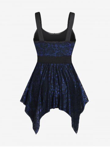 Plus Size Heart Buckle Belt Lace Grommets Cami Top