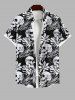 Costume D'habit de Grande Taille Imprimée de Feuilles Tropicales - Noir 