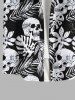 Costume D'habit de Grande Taille Imprimée de Feuilles Tropicales - Noir 