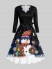 Christmas Tree Snowflake Snowman Galaxy Print Plus Size Matching Set For Couples -  