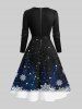 Christmas Tree Snowflake Snowman Galaxy Print Plus Size Matching Set For Couples -  
