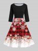 Snowflake Geometric Plaid Print Christmas Plus Size Matching Set For Couples -  