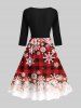 Snowflake Geometric Plaid Print Christmas Plus Size Matching Set For Couples -  