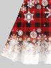 Snowflake Geometric Plaid Print Christmas Plus Size Matching Set For Couples -  