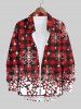 Christmas Plaid Snowflake Colorblock Print Plus Size Matching Outfit For Couples -  