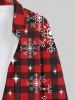 Christmas Plaid Snowflake Colorblock Print Plus Size Matching Outfit For Couples -  