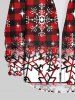 Christmas Plaid Snowflake Colorblock Print Plus Size Matching Outfit For Couples -  