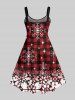 Christmas Plaid Snowflake Colorblock Print Plus Size Matching Outfit For Couples -  