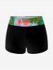 Maillot de bain tankini shorty grande taille à imprimé tête de mort pailletée (bretelles réglables) - Vert L