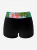 Maillot de bain tankini shorty grande taille à imprimé tête de mort pailletée (bretelles réglables) - Vert L
