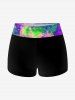Plus Size Skull Glitter Print Boyshorts Tankini Swimsuit (Adjustable Shoulder Strap) -  
