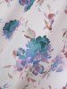 Plus Size Twist Buckle Grommets Ribbed Textured Top and Flower Printed Ruched Cami Dress -  