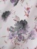 Plus Size Twist Buckle Grommets Ribbed Textured Top and Flower Printed Ruched Cami Dress -  