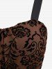 Plus Size Vintage Flower Layered Ruched Mesh A Line Dress -  