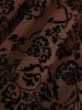 Plus Size Vintage Flower Layered Ruched Mesh A Line Dress -  