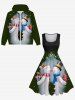 Plus Size Snowman Lovers Print Christmas Vintage Swing A Line Dress -  