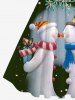 Plus Size Snowman Lovers Print Christmas Vintage Swing A Line Dress -  