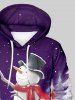 Sweat à Capuche Imprimé Élément de Noël avec Poche Grande Taille - Pourpre  5XL