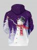 Sweat à Capuche Imprimé Élément de Noël avec Poche Grande Taille - Pourpre  5XL