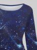 Floral Elk Bubble Ombre Galaxy Print Christmas 50's Vintage A Line Dress -  