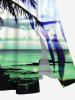 Plus Size Coconut Tree Dreamcatcher Feather Sea Print Hawaii Split Pocket A Line Midi Dress -  