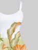 Plus Size Coconut Tree Tropical Leaf Hibiscus Flowers Print Hawaii Tank Dress -  