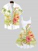 Plus Size Coconut Tree Tropical Leaf Hibiscus Flowers Print Hawaii Tank Dress -  