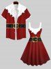 Plus Size Christmas Santa Claus Print Tank Dress -  
