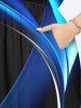 Plus Size Glitter Light Beam 3D Print Split Midi Dress -  