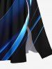 Plus Size Glitter Light Beam 3D Print Split Midi Dress -  