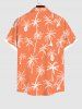 Plus Size Coconut Tree Print Buttons Pocket Hawaii Shirt For Men -  