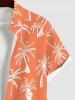 Plus Size Coconut Tree Print Buttons Pocket Hawaii Shirt For Men -  