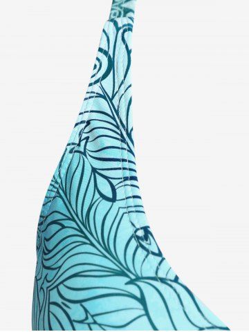 Plus Size Ethnic Printed Ombre O-ring Padded Three Piece Skirt Tankini Swimsuit