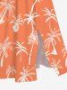 Tenue de Plage Contrastante Imprimé Cocotier Grande Taille pour Couples - Orange 