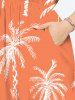 Tenue de Plage Contrastante Imprimé Cocotier Grande Taille pour Couples - Orange 