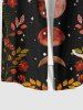 Plus Size Branch Leaf Moon Star Galaxy Print Hawaii Button Pocket Shirt For Men -  