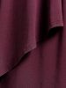 Plus Size Lace Up Buckle Grommet Layered Butterfly Sleeve Dress -  