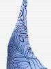 Plus Size Ethnic Printed Ombre O-ring Padded Three Piece Skirt Tankini Swimsuit -  
