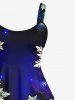 Robe Débardeur Ligne A Ombré Galaxie et Flocon de Neige de Noël Imprimés de Grande Taille - Bleu de Minuit M