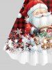 Plus Size Santa Claus Snowflake Plaid Stars Print Christmas A Line Tank Dress -  